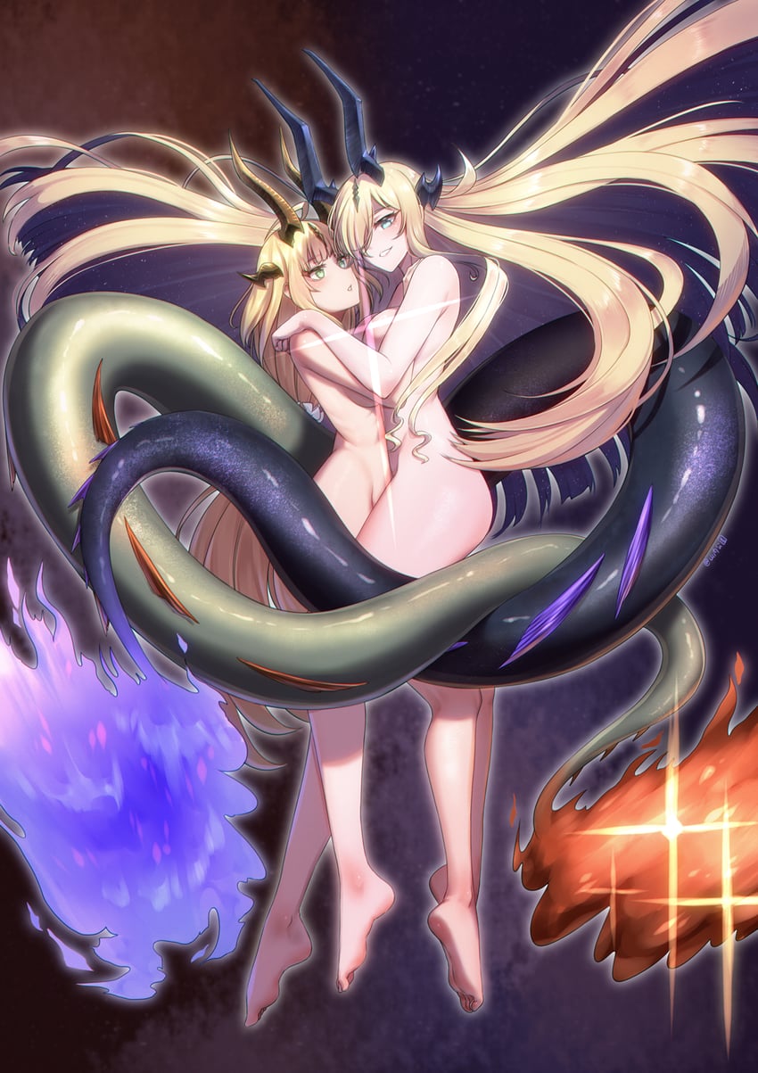 reed and necrass (arknights) drawn by yamauchi_(conan-comy)