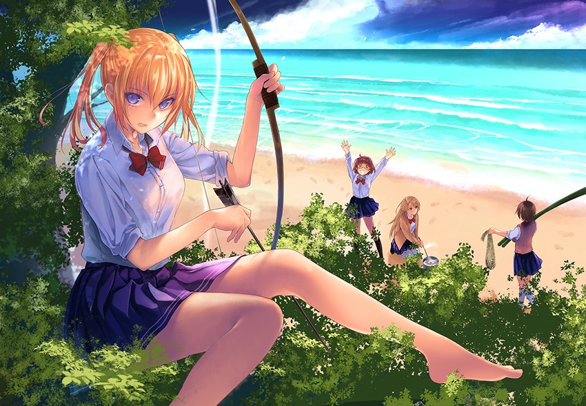 onishima homare, kujou shion, amatani mutsu, and suzumori asuka (sounan desuka?) drawn by sagara_riri