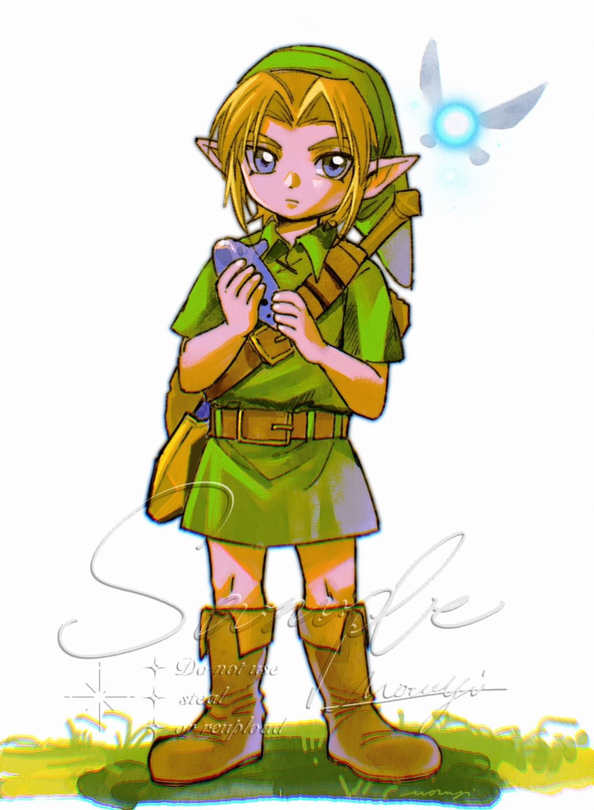 link and navi (the legend of zelda and 1 more) drawn by mouyi