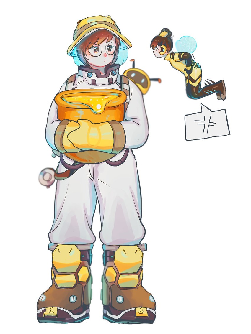 d.va, mei, snowball, b.va, and beekeeper mei (overwatch and 1 more) drawn by ppiyong