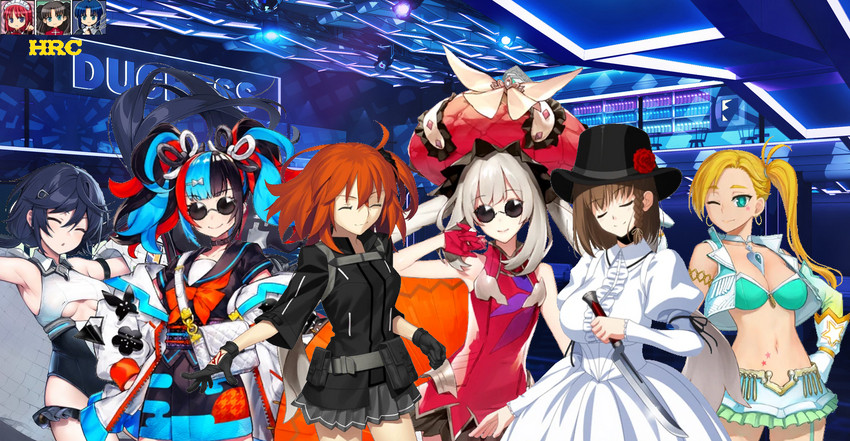 fujimaru ritsuka, marie antoinette, sei shounagon, charlotte corday, calamity jane, and 1 more (fate and 2 more) drawn by mika_pikazo and nagu