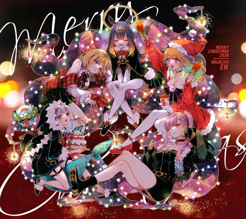 gawr gura, mori calliope, ninomae ina'nis, takanashi kiara, and watson amelia (hololive and 1 more) drawn by mamaloni
