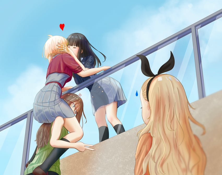 nishikigi chisato, inoue takina, kurumi, and nakahara mizuki (lycoris recoil) drawn by linhcoris