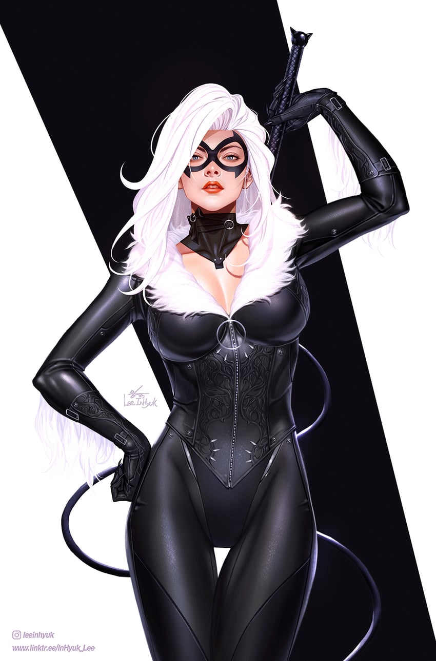 black cat and felicia hardy (marvel and 1 more) drawn by in-hyuk_lee