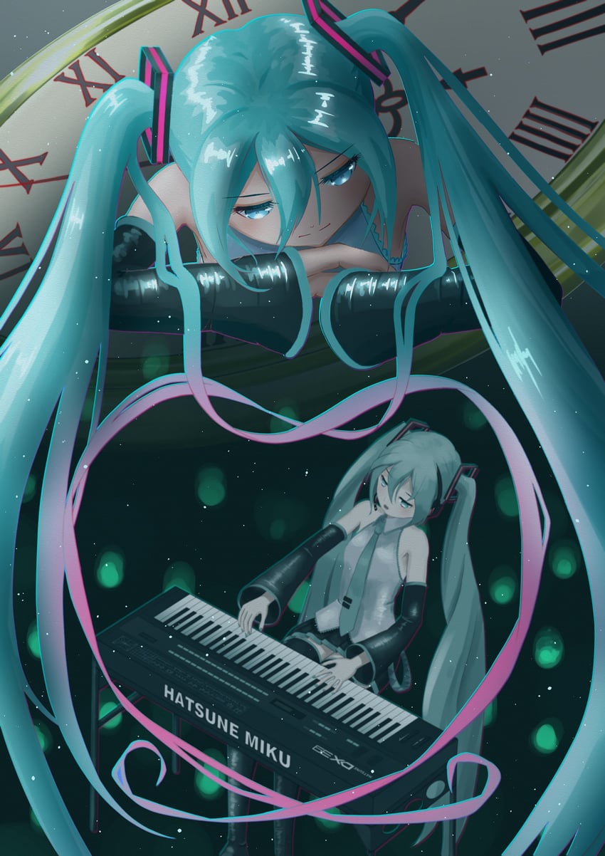 hatsune miku (vocaloid and 1 more) drawn by bkni_11