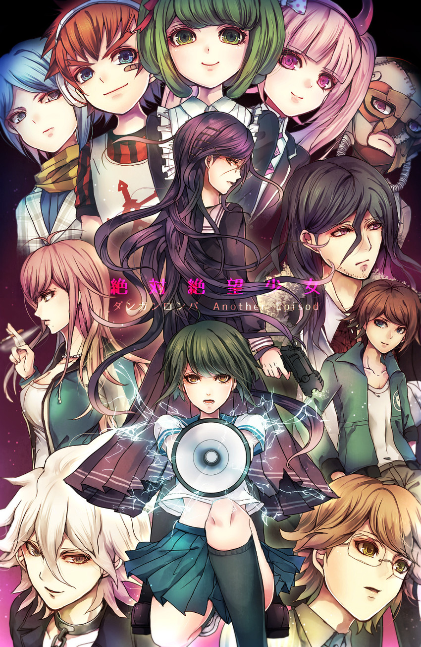 komaeda nagito, fukawa toko, naegi komaru, servant, towa monaca, and 8 more (danganronpa and 1 more) drawn by z-epto_(chat-noir86)