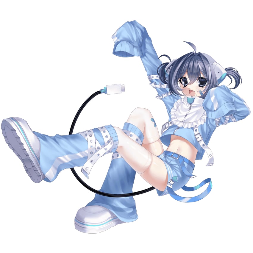 nyaonix (indie virtual youtuber and 2 more) drawn by pome_8