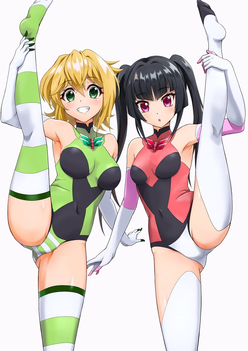 akatsuki kirika and tsukuyomi shirabe (senki zesshou symphogear) drawn by kojirou_(kojiou3)