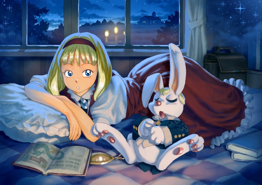 alice and white rabbit (alice's adventures in wonderland) drawn by oggy_(oggyoggy)