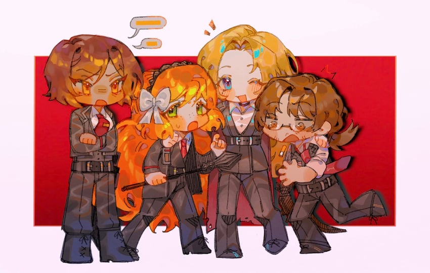 ishmael, outis, gregor, and rodion (project moon and 1 more) drawn by bngb_love