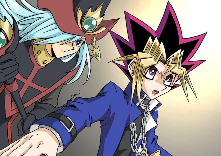 muto yugi and silent magician (yu-gi-oh! and 1 more) drawn by aoyami1225