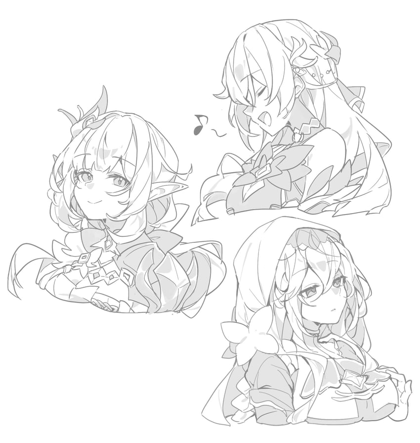 elysia, aponia, and eden (honkai and 1 more) drawn by nonaa4141