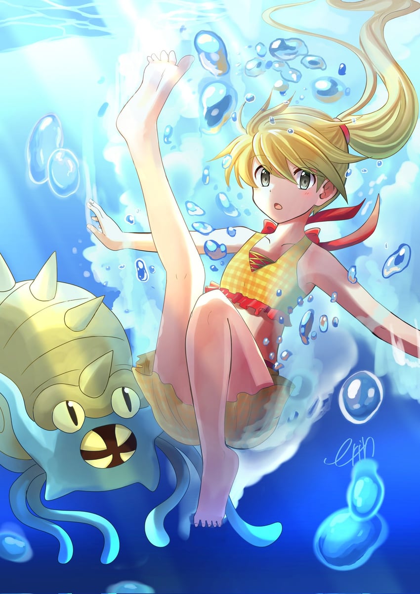yellow and omastar (pokemon and 1 more) drawn by erin_oekaki0803