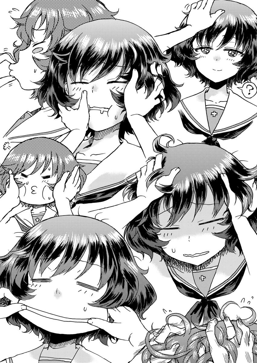 akiyama yukari (girls und panzer) drawn by =3= and hirota_masatane