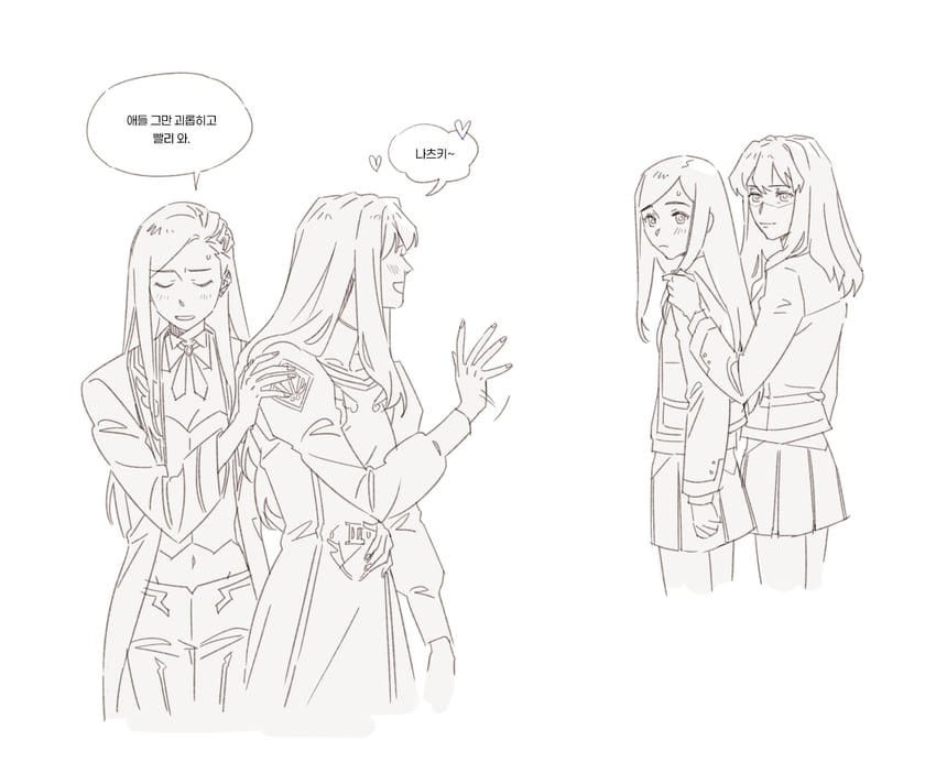 kuga natsuki, fujino shizuru, shizuru viola, and natsuki kruger (my-hime and 1 more) drawn by guri_gom