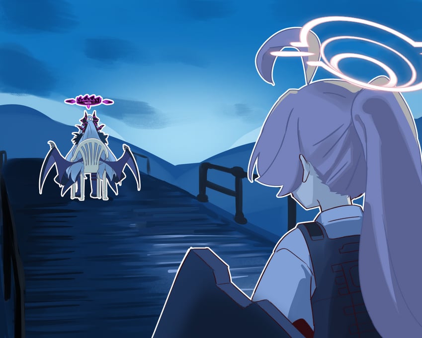 hina and hoshino (blue archive and 2 more) drawn by loveu