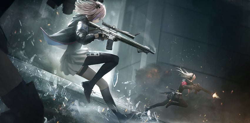 m4a1, m4 sopmod ii, and st ar-15 (girls' frontline) drawn by xumi