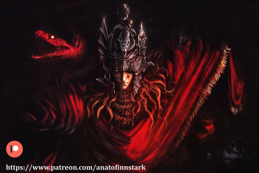 messmer the impaler (elden ring and 1 more) drawn by anato_finnstark