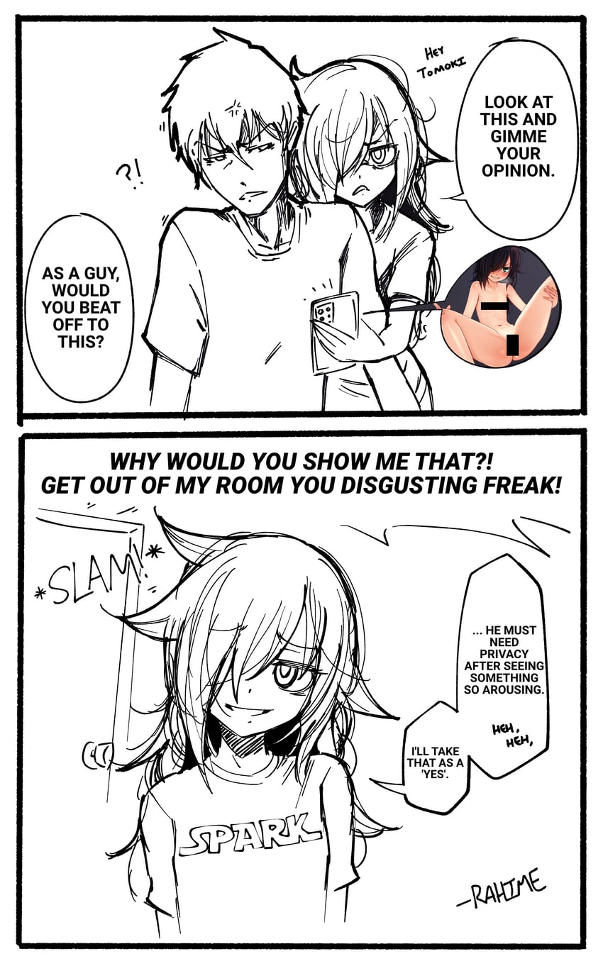 kuroki tomoko and kuroki tomoki (watashi ga motenai no wa dou kangaetemo omaera ga warui!) drawn by rahime