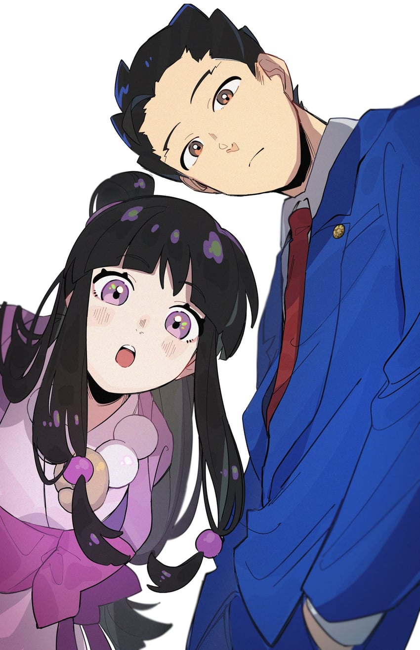 phoenix wright and maya fey (ace attorney) drawn by book_smart001