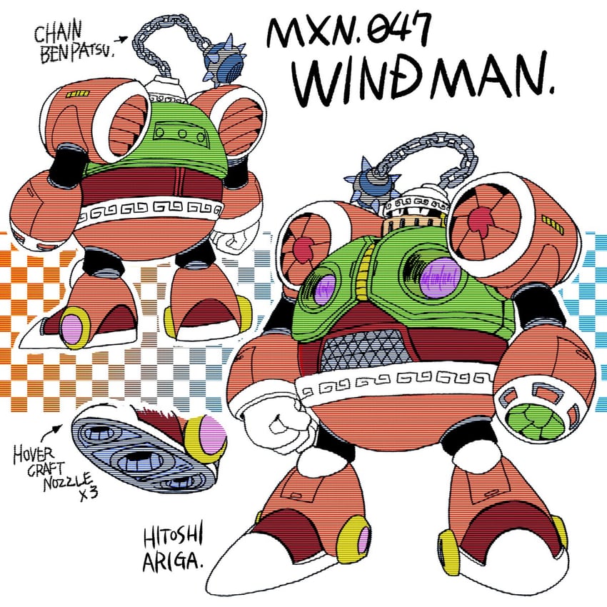 wind man (mega man and 2 more) drawn by ariga_hitoshi