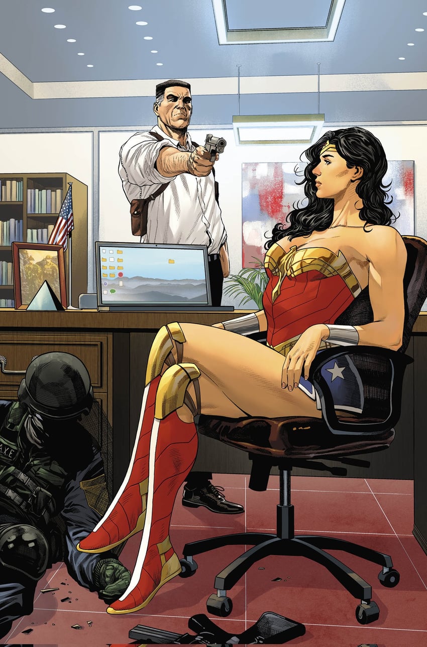 wonder woman and sarge steel (dc comics and 1 more) drawn by sampere_art and tomeu_morey