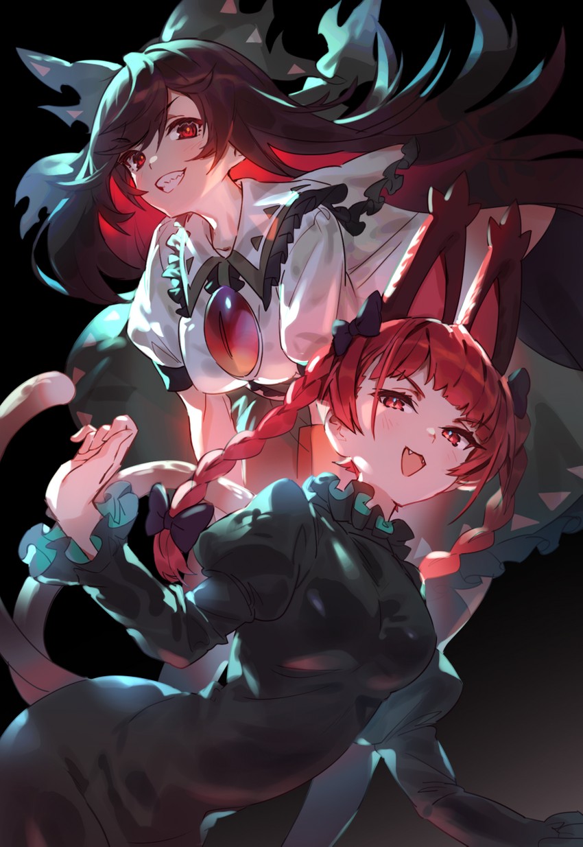 kaenbyou rin and reiuji utsuho (touhou) drawn by u_u_zan