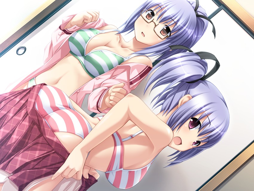 kudou hirano and kudou nono (mirai nostalgia) drawn by siki_(purple_software)