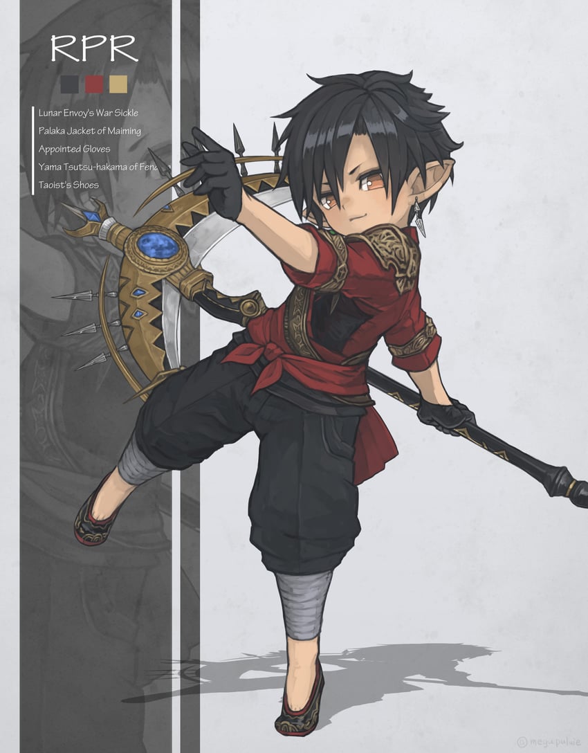 warrior of light and reaper (final fantasy and 1 more) drawn by puluie
