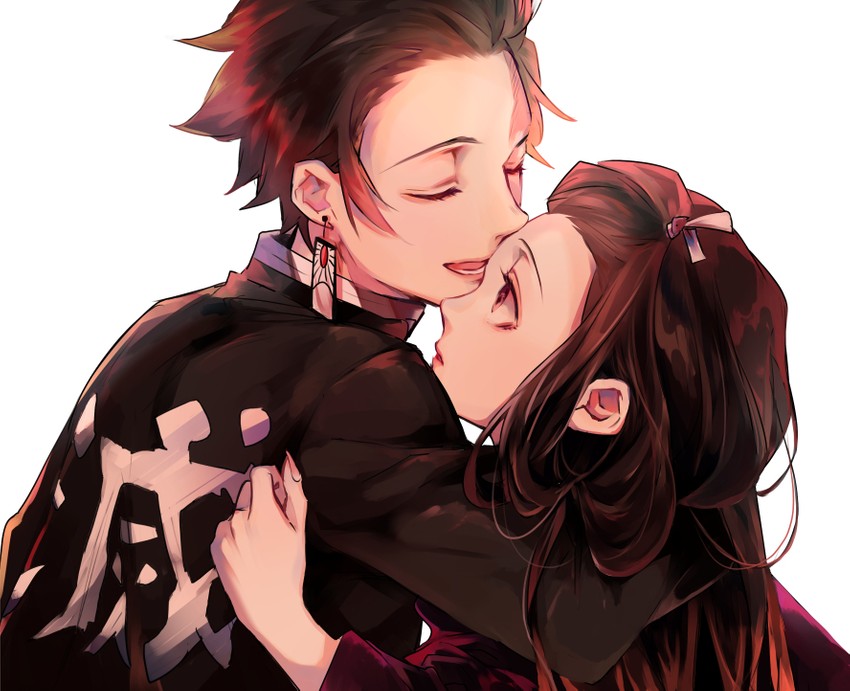 kamado nezuko and kamado tanjirou (kimetsu no yaiba) drawn by haru_mm2