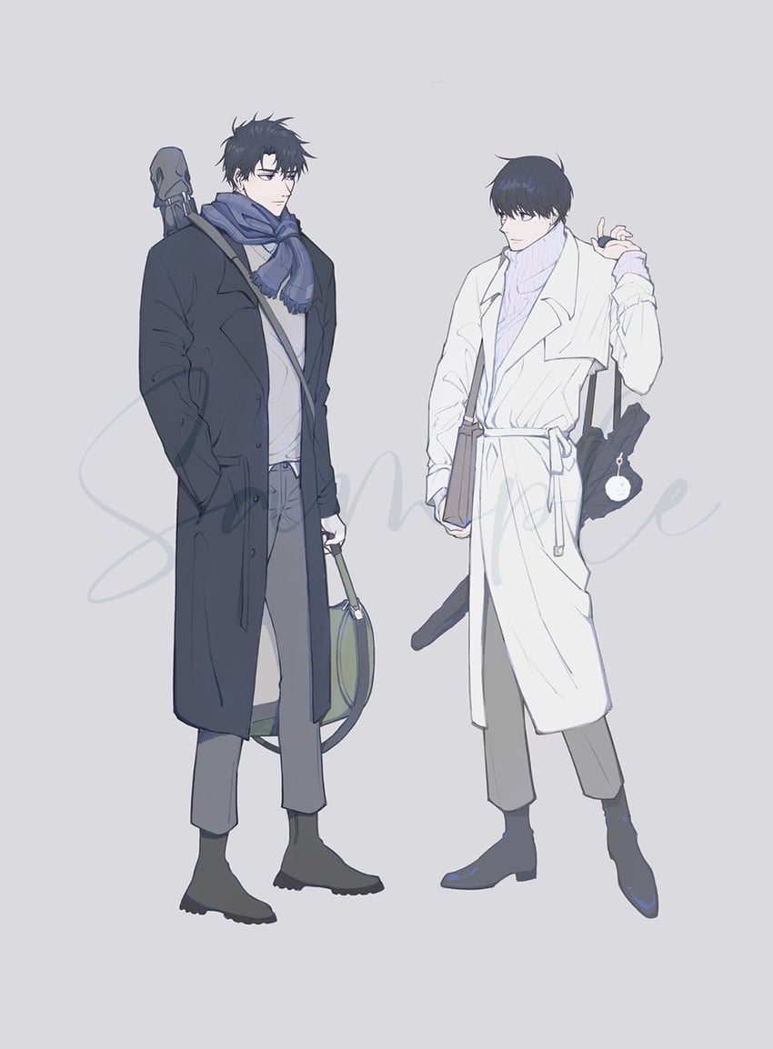 kim dokja and yoo joonghyuk (omniscient reader's viewpoint) drawn by raya_(000_unseen)