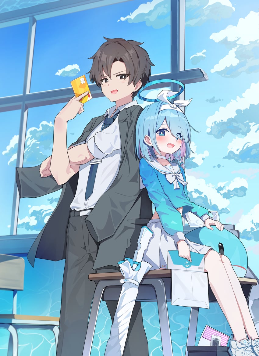 sensei and arona (blue archive and 1 more) drawn by gro_(lee145879)