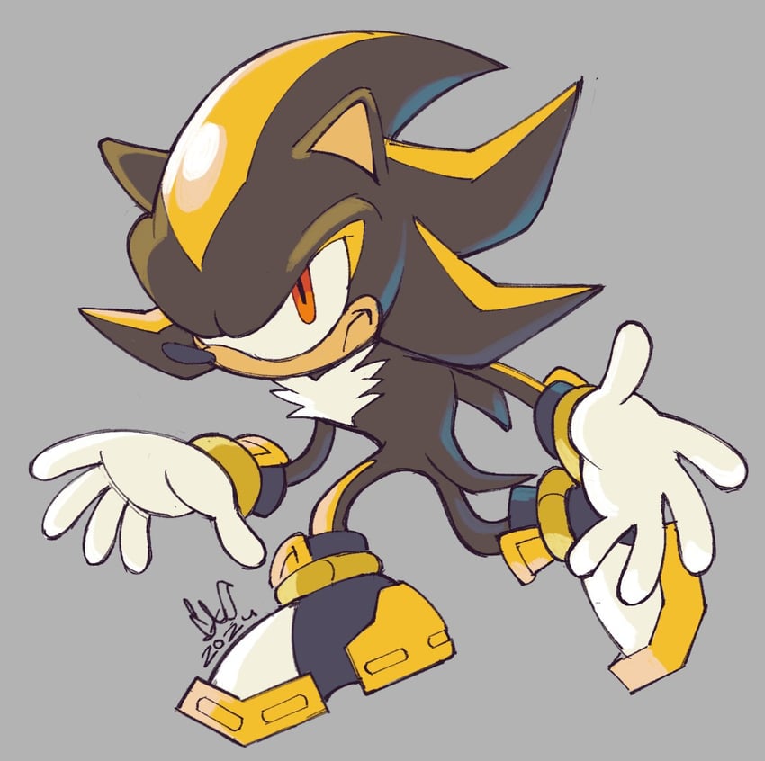 shadow the hedgehog and shadow android (sonic and 1 more) drawn by caliginousarts