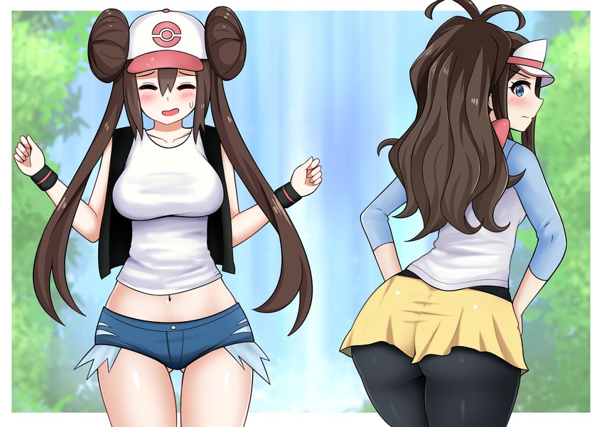 rosa and hilda (pokemon and 2 more) drawn by the_only_shoe