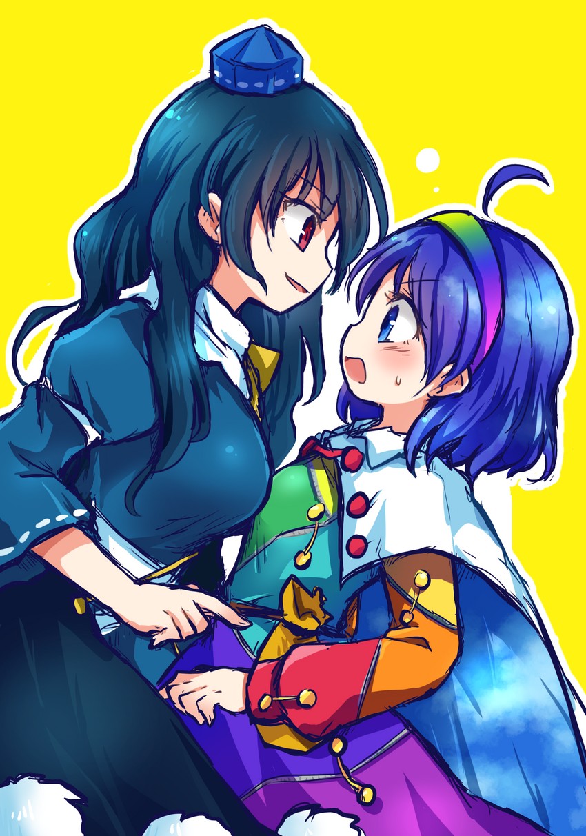 iizunamaru megumu and tenkyuu chimata (touhou) drawn by pote_(ptkan)