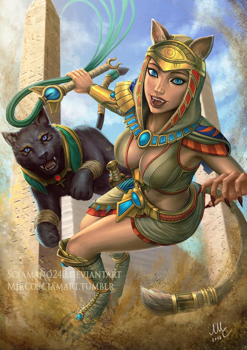 bastet (smite) drawn by sciamano240