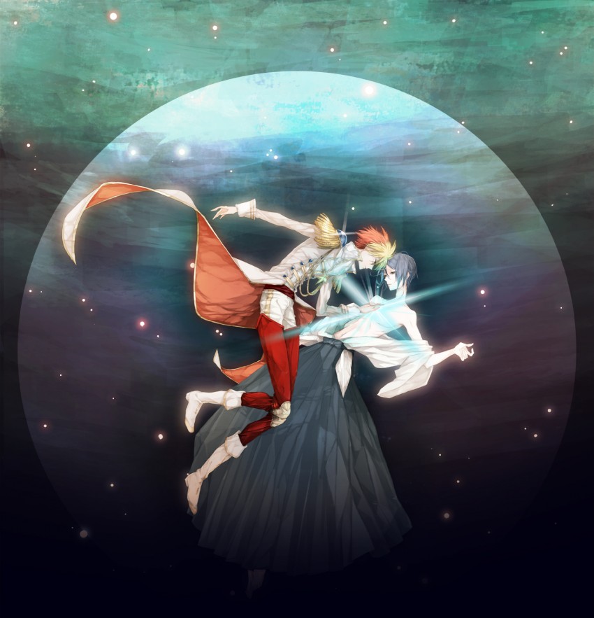 tsunashi takuto and shindou sugata (star driver) drawn by buri_(gozare)