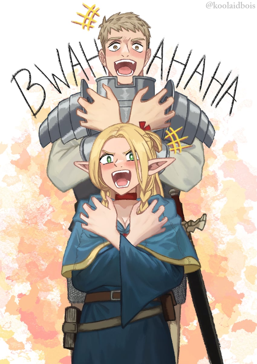 marcille donato and laios touden (dungeon meshi) drawn by koolaidbois