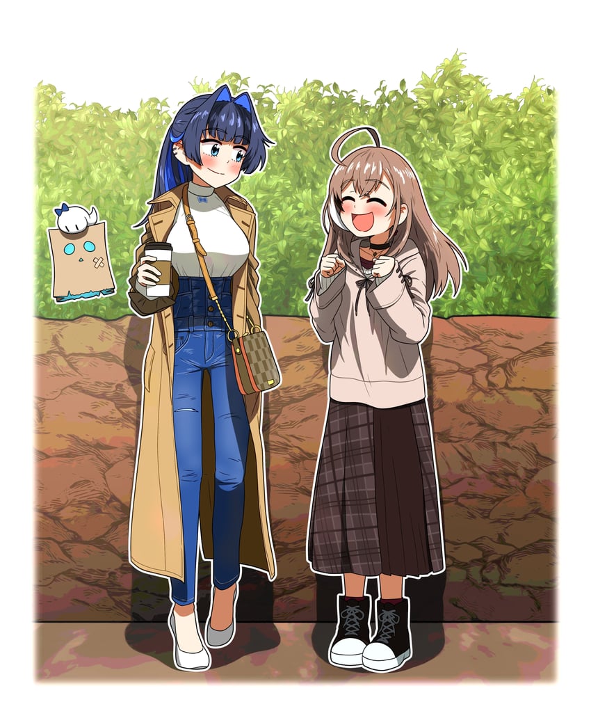 ouro kronii, nanashi mumei, friend, and boros (hololive and 1 more) drawn by ddolbang