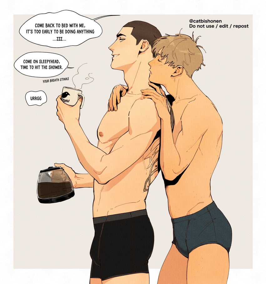adam parrish and ronan lynch (the raven cycle) drawn by catbishonen