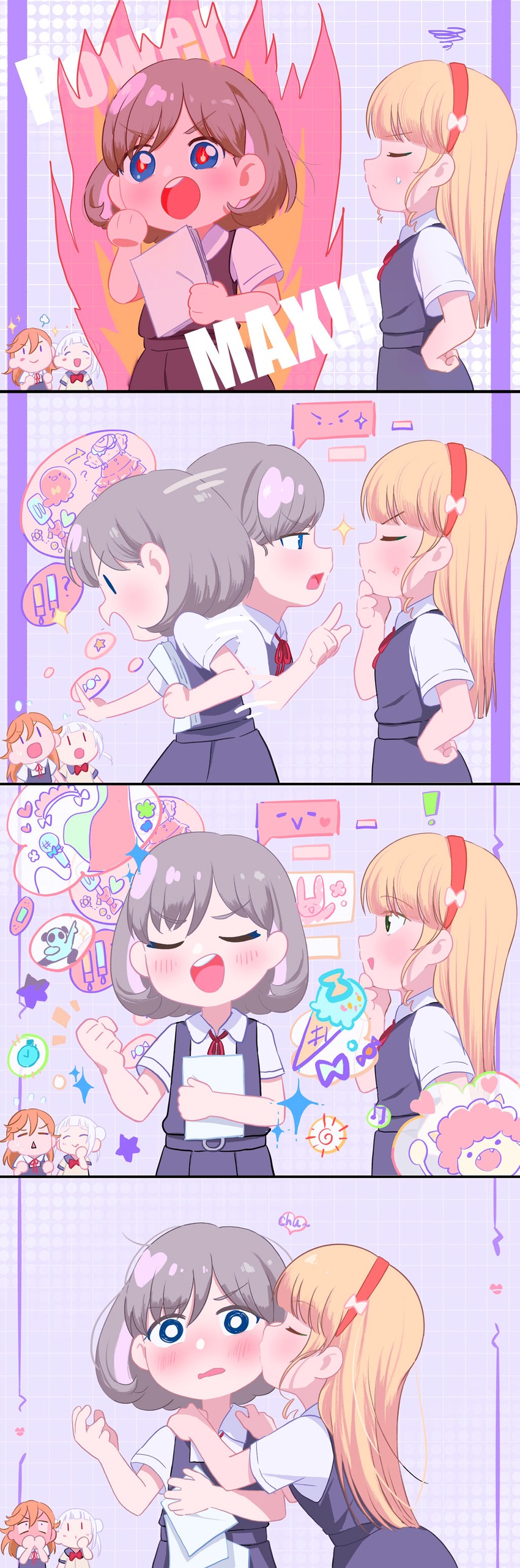 shibuya kanon, heanna sumire, tang keke, and arashi chisato (love live! and 1 more) drawn by joa