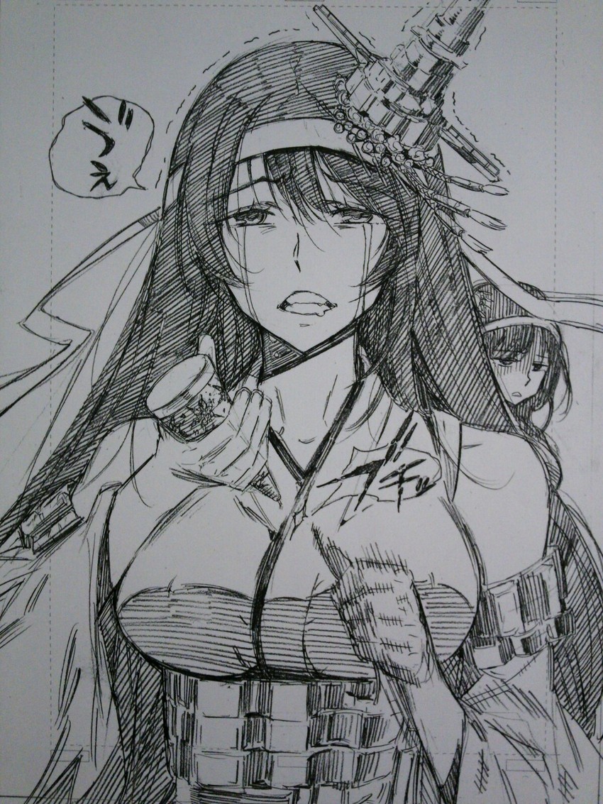 yamashiro, fusou, yamashiro kai ni, and fusou kai ni (kantai collection) drawn by kojima_takeshi