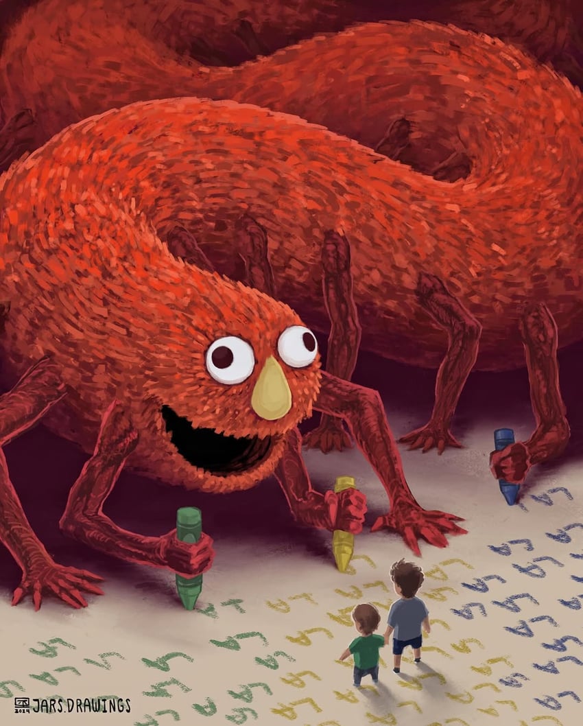 elmo (original and 1 more) drawn by jr_(jarsarts)