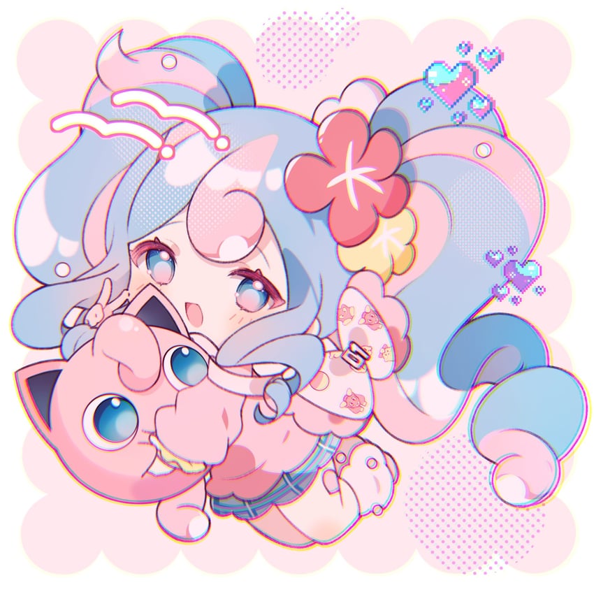 hatsune miku, jigglypuff, and fairy miku (pokemon and 2 more) drawn by yuni_(irohasuiroiro)