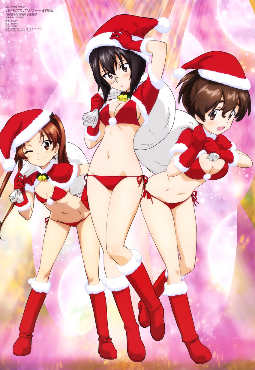 kadotani anzu, kawashima momo, and koyama yuzu (girls und panzer and 1 more) drawn by sugimoto_isao