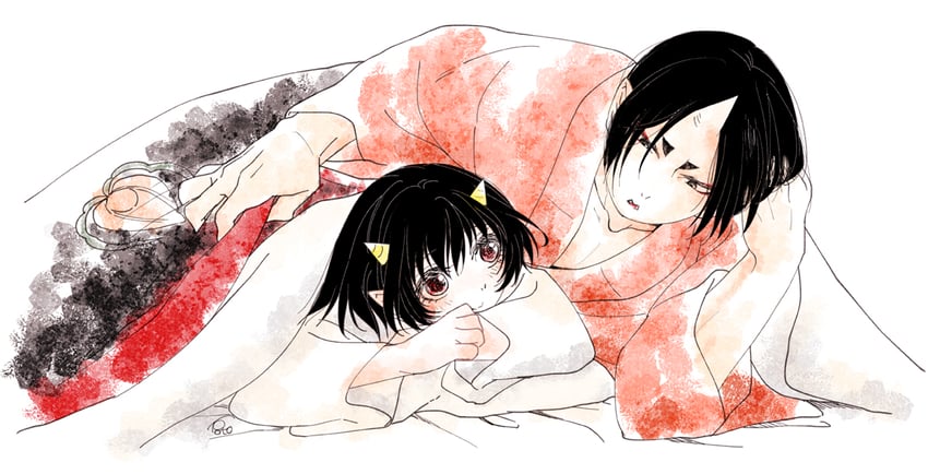 hoozuki and peach maki (hoozuki no reitetsu) drawn by e-0057