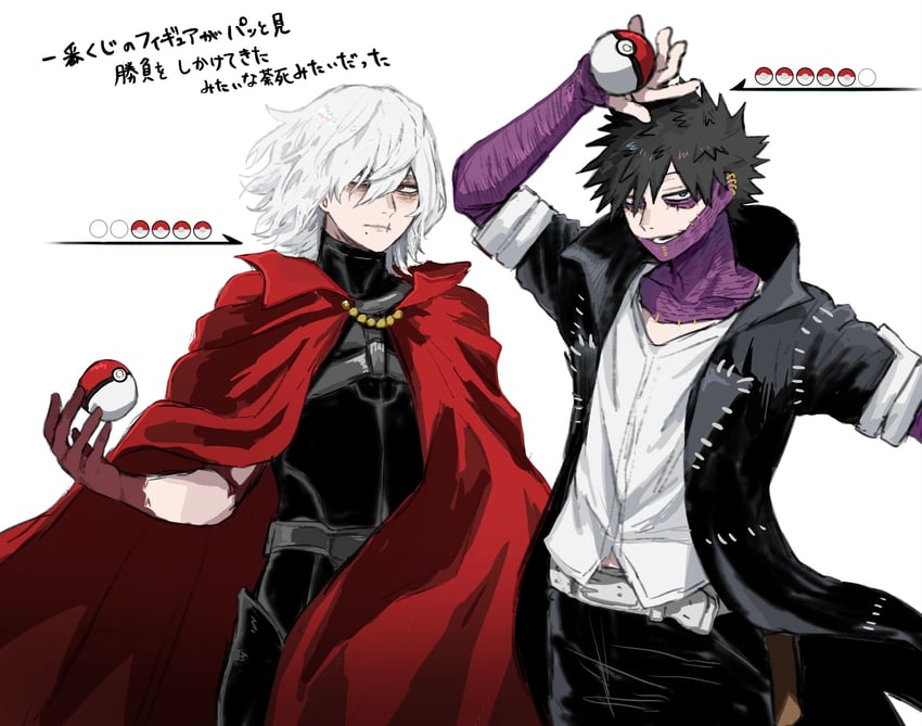 dabi and shigaraki tomura (pokemon and 1 more) drawn by ametaro_(ixxxzu)