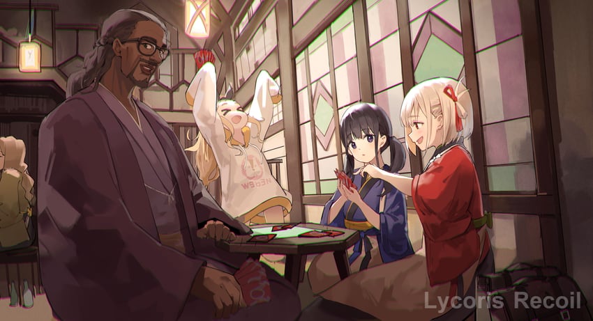 nishikigi chisato, inoue takina, kurumi, nakahara mizuki, and mika (lycoris recoil) drawn by qingtian_bu_xi_huai_hai_zhi