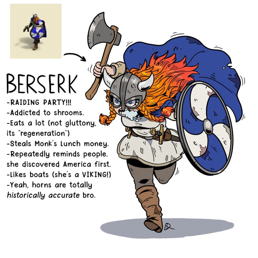 berserker (age of empires and 1 more) drawn by kabewski