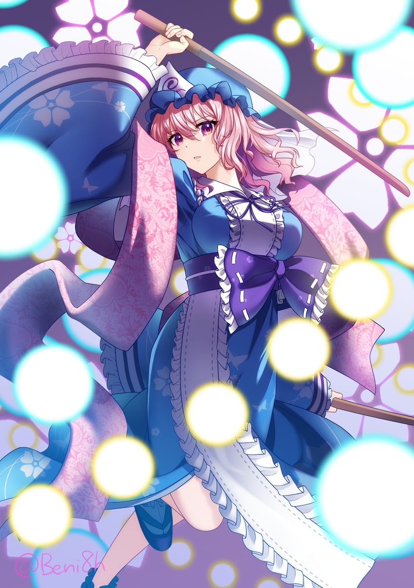 saigyouji yuyuko (touhou and 1 more) drawn by beni8h